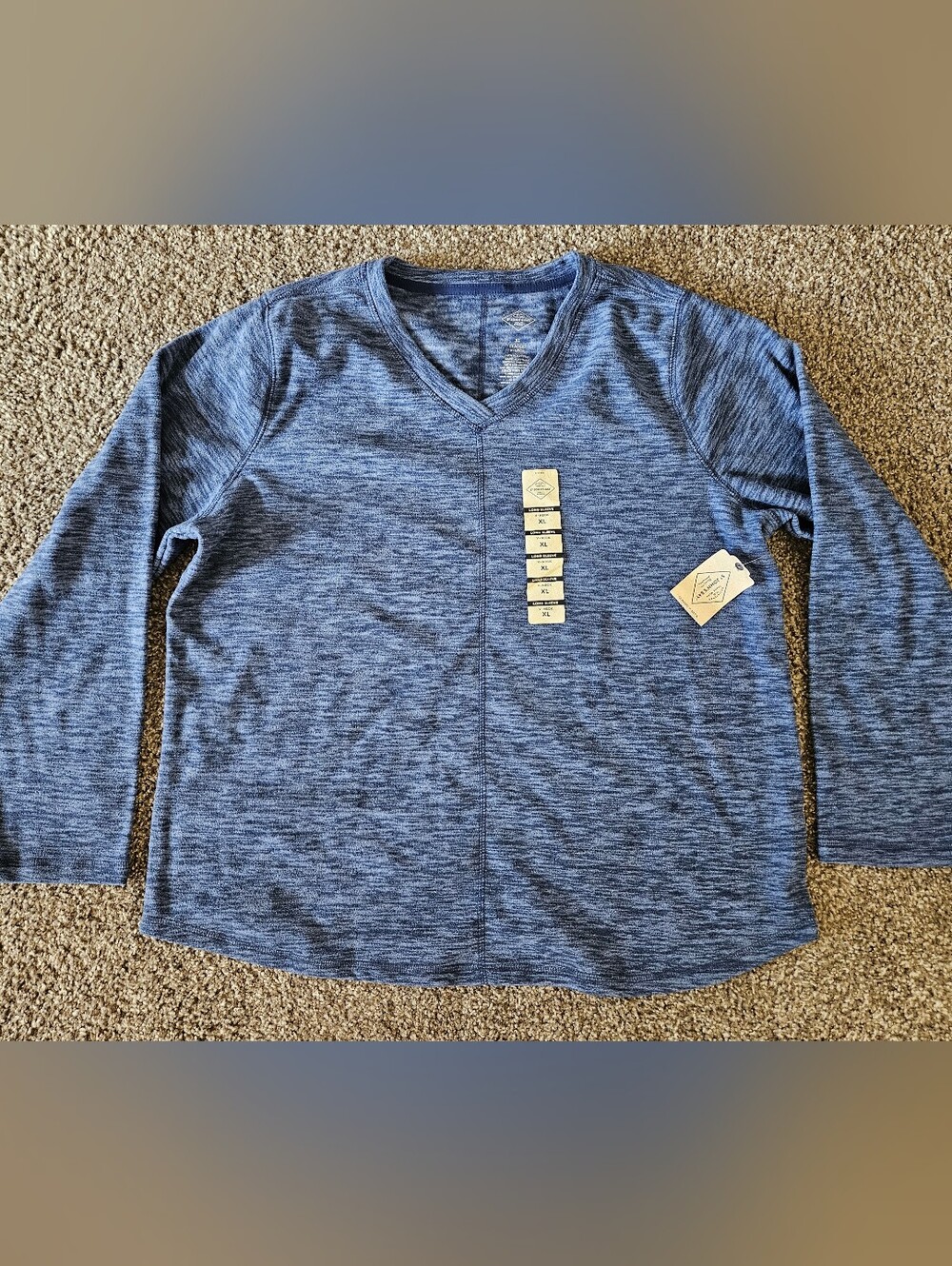 NWT St Johns Bay Womens Plus XL Blue Polar Fleece V-Neck Long Sleeve Sweatshirt